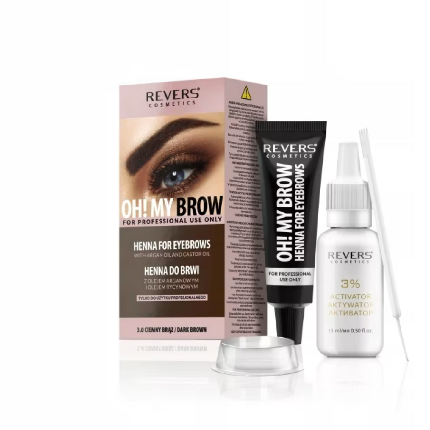 🌿 Kulmuhenna OH!MY BROW 2.0 Helepruun toon 15ml + 15ml