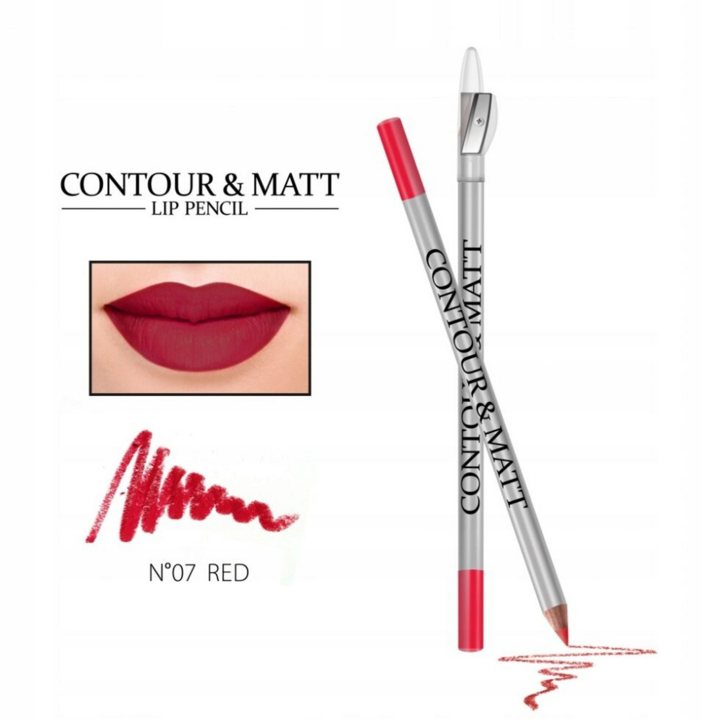 ✏️Huulepliiats Red, CONTOUR & MATT nr 07  2g